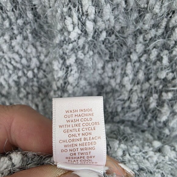 NEW Lauren Conrad Gray Eyelash Cowl Neck Sweater Womens Size S Soft Cozy Fuzzy - Picture 15 of 15